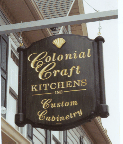 carved sign colonial craft kitchens